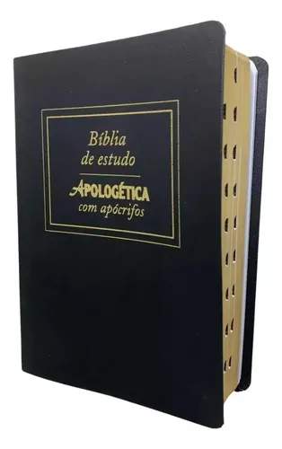 Bíblia De Estudo Apologética Com Apócrifos | Índice Lateral | Capa Luxo ...