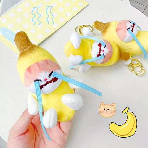 Wang Llavero Banana Cat Voice Con Colgante En Forma De