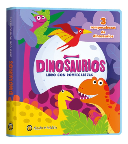 Libro Con Rompecabezas Dinosaurios - Cartón Y Goma Eva