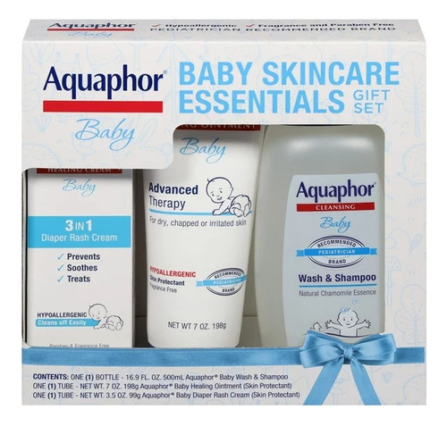 Set De Regalo Aquaphor Baby Skincare Piel Sensible 3 Pack