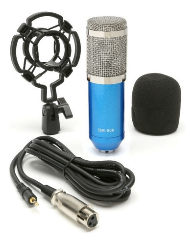 Microfono Profesional Youtube Set Estudio Video Juegos Bm800 Azul