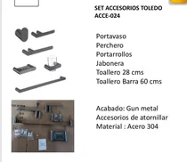 Comprar Eup Set De Accesorios Gun Metal\u002F6 Piezas Baños