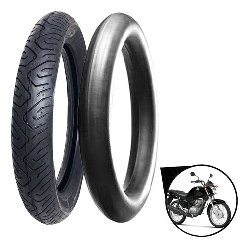 Kit Pneu Aro 18 C/camara Sport 100/90-18 Cg 125 Start