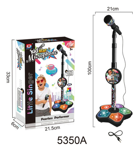 Micrófono Y Soporte Para Niños, Máquina Para Niños Negro