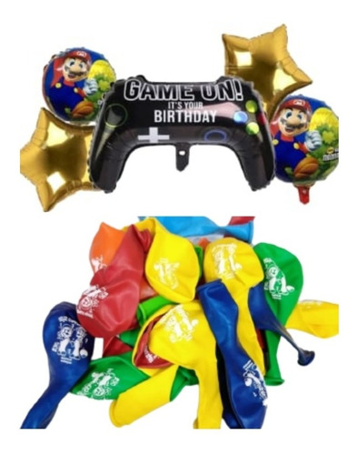 Globo Mario Bross Látex R9 Paquete X 20 Unidades. 