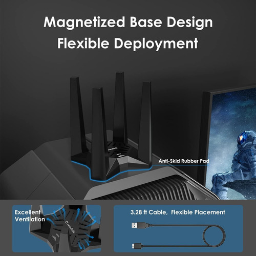 Imagen 5 de 5 de Adaptador Usb3.0 Wireless Ac1900 Wavlink Wifi Dual Band 4ant