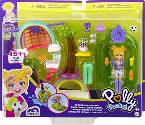 Polly Pocket Soccer Splash Pack Con Muñeca Polly De 3 Pulgad