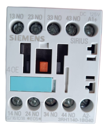 Contactor Auxiliar Siemens 3rh1140-1bg40 Coil 125vdc 4n.o