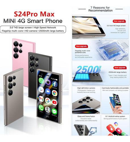 -mini Smartphone 4g Teléfonos 2500mah 3.0 Pulgadas Android 10