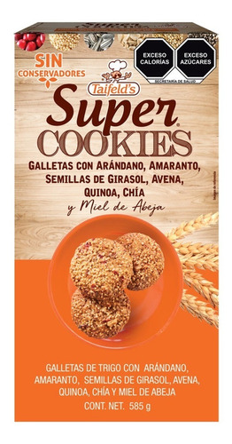 Galletas Super Cookies De Trigo Con Arándano Semillas Y Miel