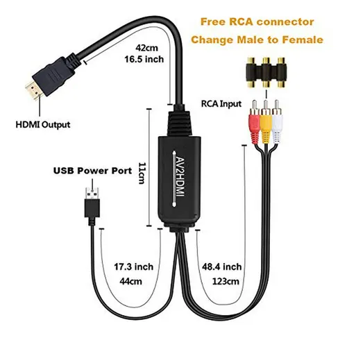 Convertidor Rca A Hdmi Compatible Con Wii, Nes, N64, Ps2, Xb