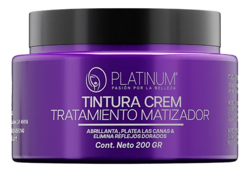 Platinum Tintura Crem Tratamiento Matizador De 200g