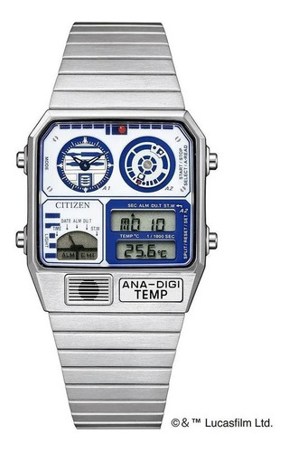 Citizen R2-d2 Jg2117-51a Ana-digi Temp Star Wars .. Dcmstore Color de la correa Plata Color del bisel Plata Color del fondo Blanco