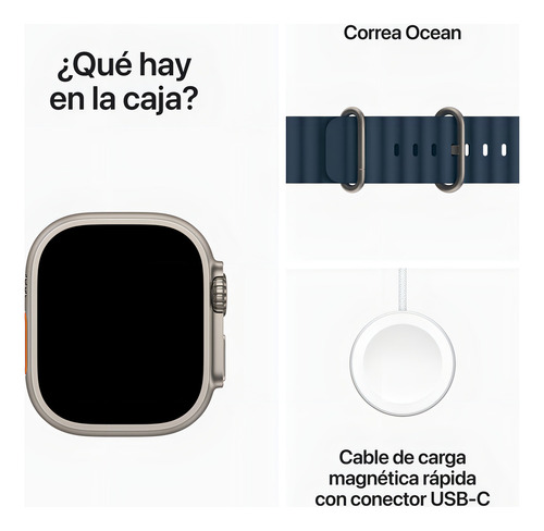 Apple Watch Ultra 2 GPS + Celular • Caja de titanio de 49 mm • Correa Ocean azul - Excelente (Reacondicionado)
