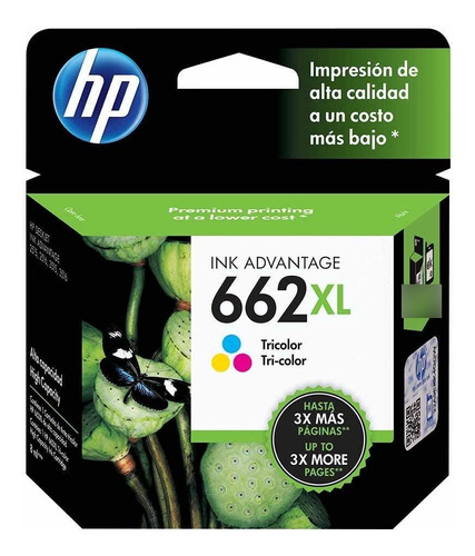 Cartucho Tinta Hp 662xl De Colores Alto Rendimiento Original