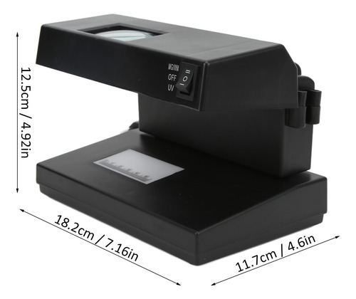 Detector De Billetes Falsos Con Lupa Y Regla 3x Led Y Uv