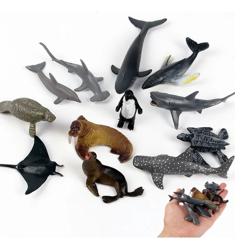 Set De Minipeces Con Animales Marinos Simulados