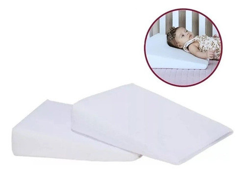 2 Und Travesseiro Rampa Anti Refluxo Carrinho Berço Cama Rn Cor Branco