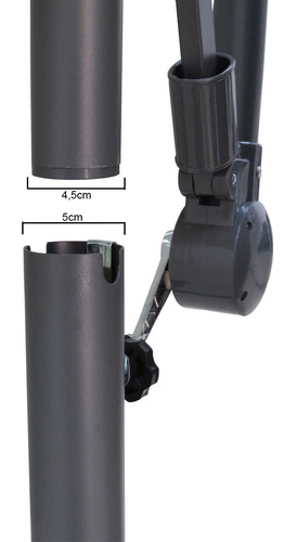 Ombrelone De Jardim 3 Metros Com Base Teto Bege Proteção Uv