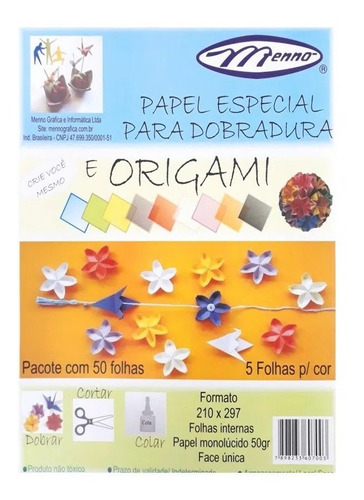 Papel Especial Para Origami E Dobradura A4 50 Fls Kit C/3