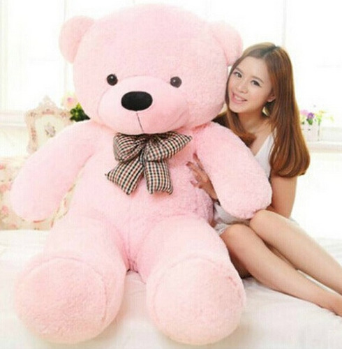 Urso Rosa De Pelúcia Gigante 140cm Bicho De Pelúcia Grande