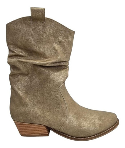 Bota Texana Arrugada Calce Justo Taco 4cm Art Helena