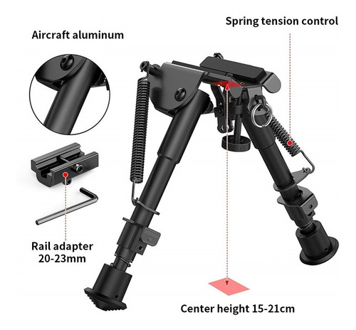 Imagem 3 de 8 de Bi Pe Retratil Universal Carabina-rifle-caça+suporte