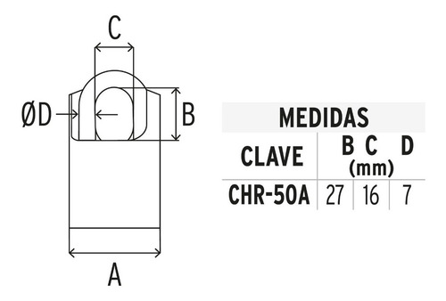 Candado De Hierro Con Coraza, 50mm, Llave Abloy 43313 Hermex
