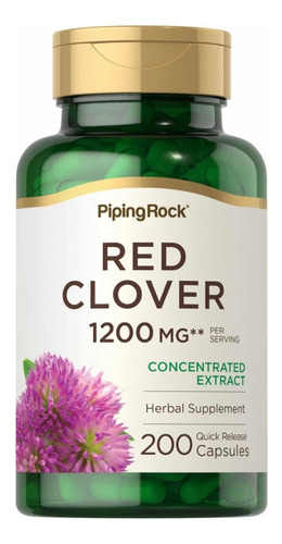 Red Clover (trébol Rojo) 1200 Mg X 200 Caps.- Piping Rock Sabor Neutro