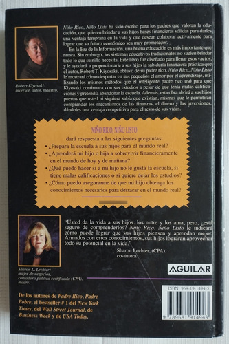 Niño Rico Niño Listo Robert T Kiyosaki Libro P (Usado)