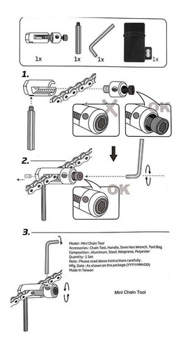 Imagen 8 de 9 de Corta Cadena Bicicleta Mini Chain Tool Portatil Kmc