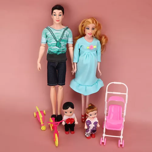 Conjunto de Bonecas Barbie Família Feliz Mãe Grávida Midge - Brinquedos  para Pai, Menina e Bebê