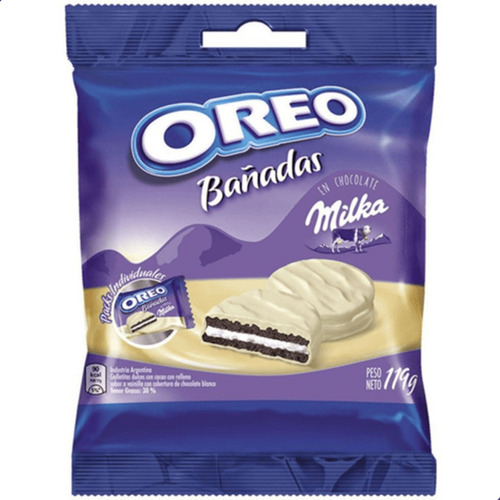 Galletita Oreo Bañadas Chocolate Blanco Milka 119g Capsuland