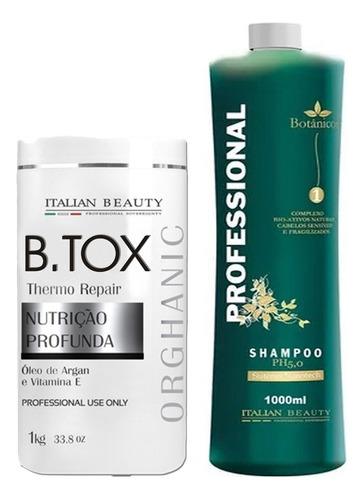 Kit Botox Italian Beauty Sem Formol Reduz Volume 2 Kg