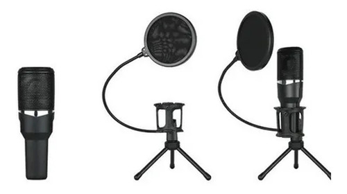 Micrófono Condenser Hügel Grabación Usb Soporte Pop Filter
