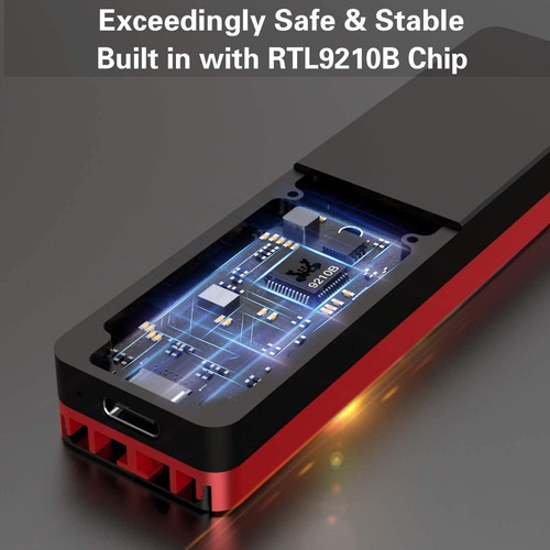 Imagen 6 de 10 de Carry Disk Case M2 Nvme Sata Ssd Usb 3.2 Cooler Fideco Reac