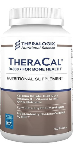 Theralogix Theracal D4000 Apoyo Para La Salud Ósea 360 Tabls