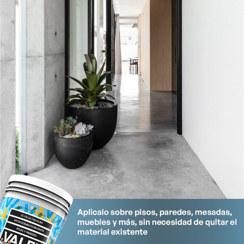 Microcemento Valen 5kg + Hidrolaca Daro 1l Baños Y Cocinas Blanco