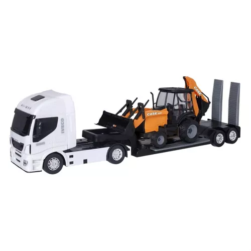 Caminhao De Brinquedo Iveco Plataforma Com Trator Radical