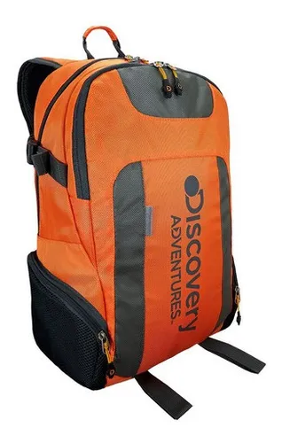Mochila Backpack Discovery Hiking Paseo Escuela Color Naranja