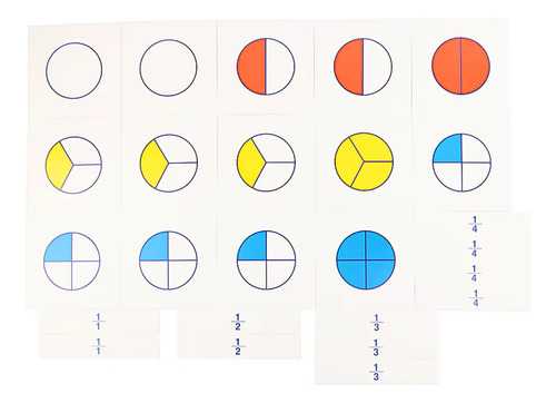 Material Matemáticas Montessori Juego Fracciones Score Multicolor