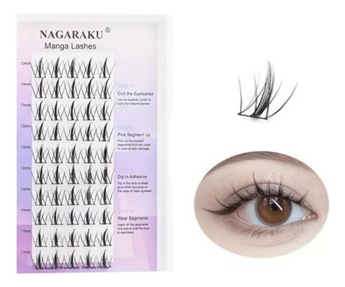 Nagaraku  Extensiones  De  Pestañas Estilo Manga Anime Doll 