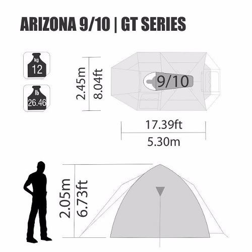 Imagem 2 de 10 de Barraca Arizona Gt Iglu C/ Sobreteto 9/10 Pessoas Br/az
