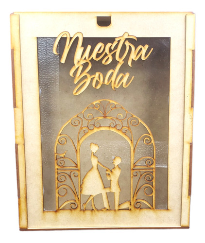 Caja Madera Mdf P/vela Boda, Confirmación, Comunión, Bautizo