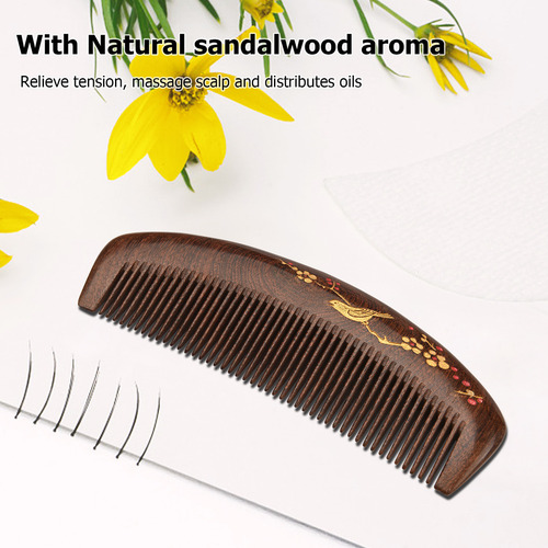 // Peine De Madera Con Dientes Finos Para Mujer, Madera No