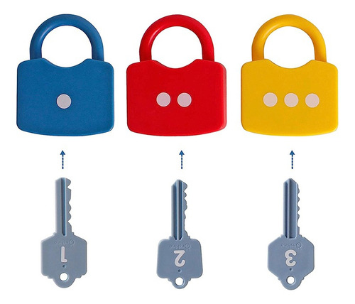 Set Candados Infantiles Con Llaves Número Inglés Color