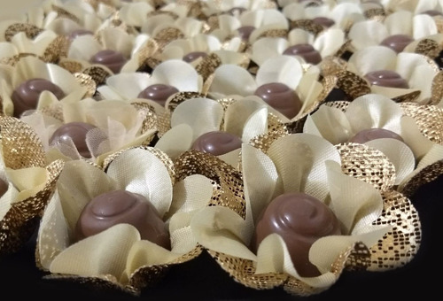 120 Forminhas Doces Finos Flor Tela E Tecido Casamento