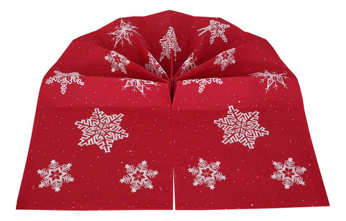 Camino De Mesa Navideño Rojo Con Copos De Nieve 35x274cm Rojo Navidad