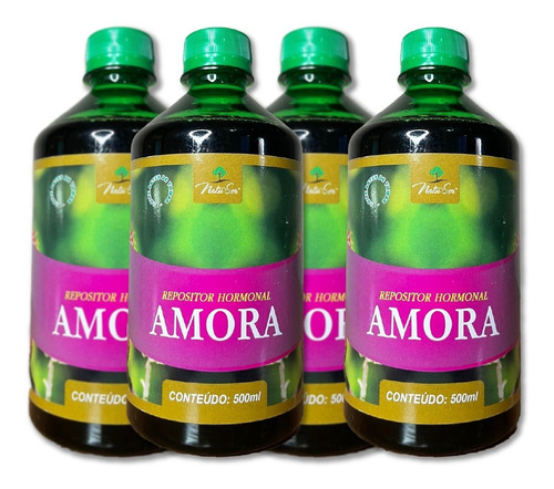 Kit 4 Amora Chá Pronto Para Consumo 100% Natural 500ml 