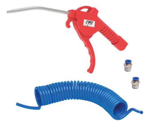 Kit Pistola Soplado + Manguera Retráctil 5m + Conectores